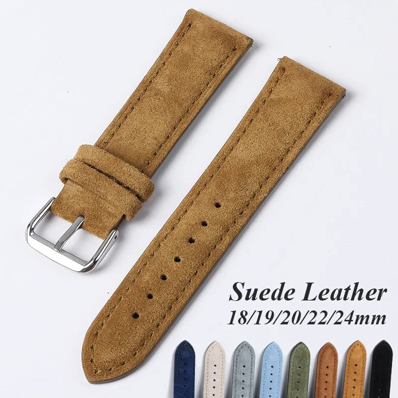 Suede Strap Watch - 롤렉스 18mm 19mm 20mm 22mm 24mm