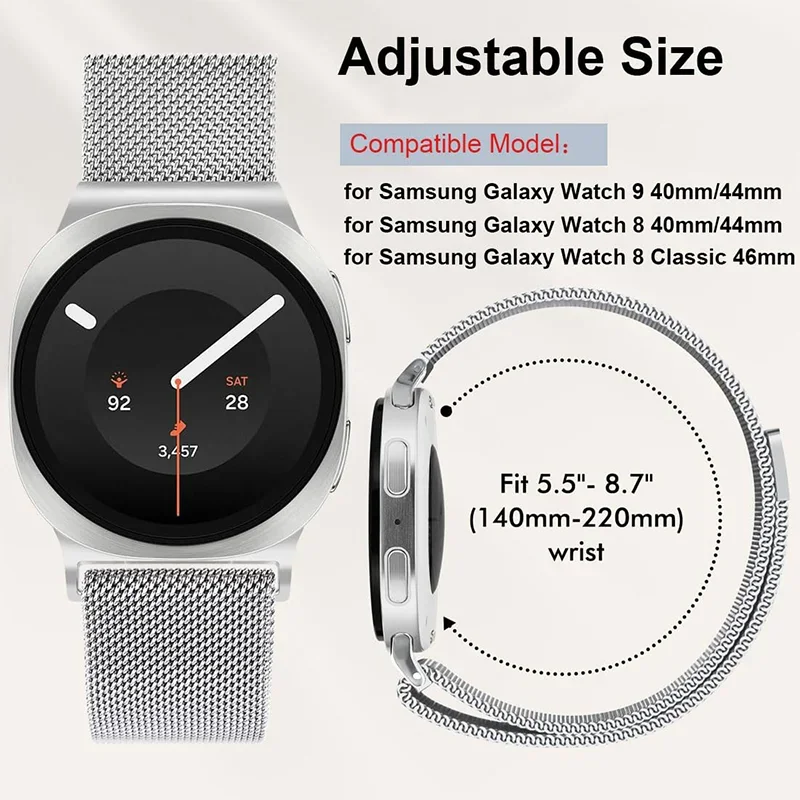 삼성 갤럭시 워치 9/8 44-40mm용 메탈 밀라니즈 - Milanese Loop Magnetic 리뷰 및 가격